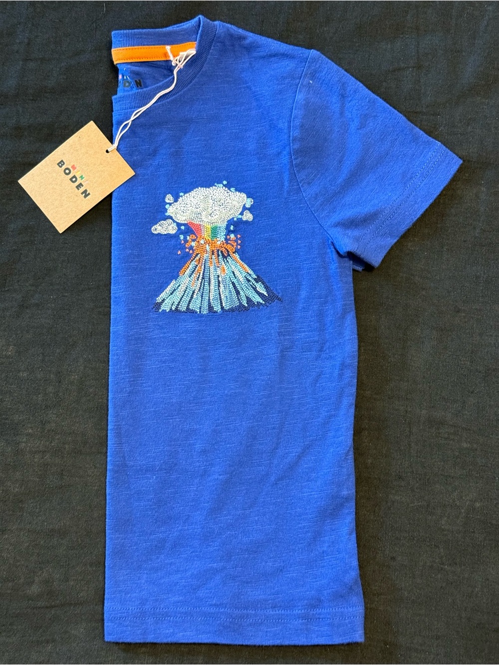 Boden Kids Royal Blue Volcano Stitch Tee - 4/5 - BRAND NEW!